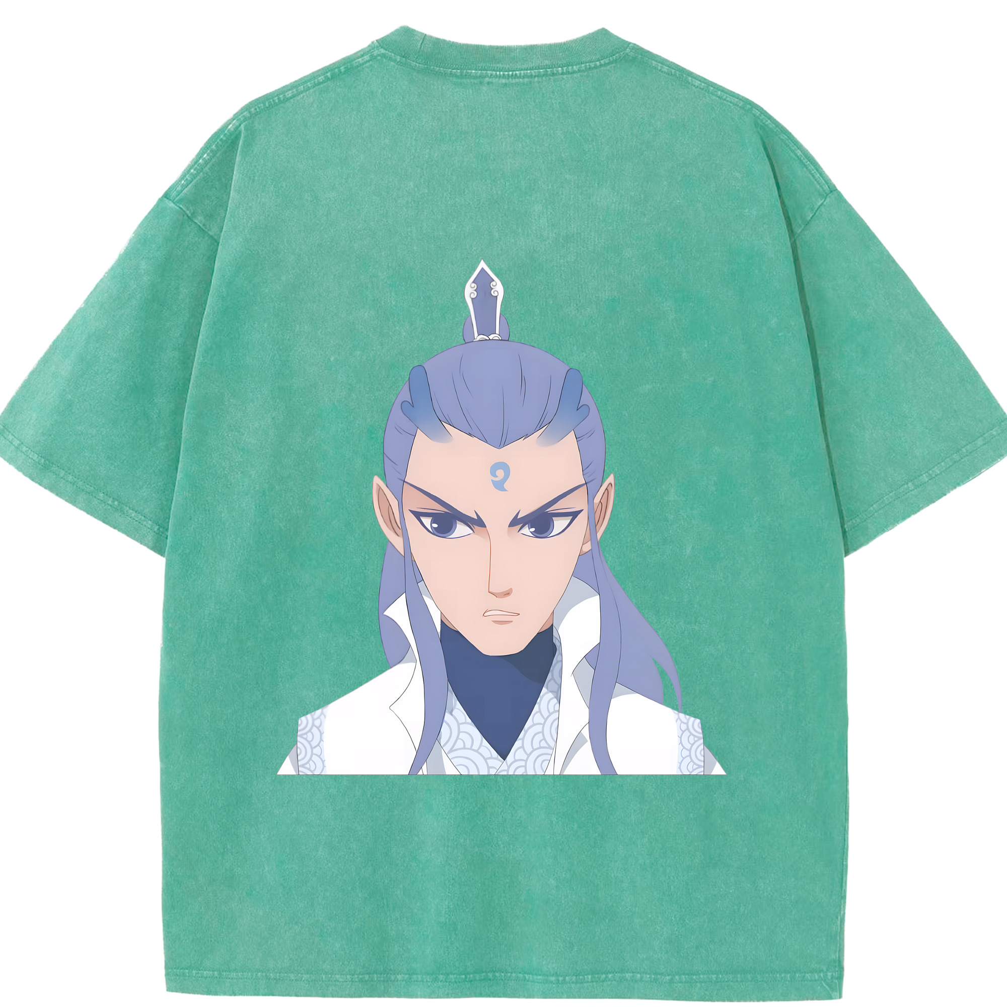 （画像用） Ne Zha 2 ナタ 魔童の大暴れ 綿100% ヴィンテージ風 半袖Tシャツ（背面プリント）